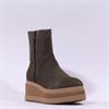Marco Moreo Stockholm SideZip Wedge Boot - Olive Suede